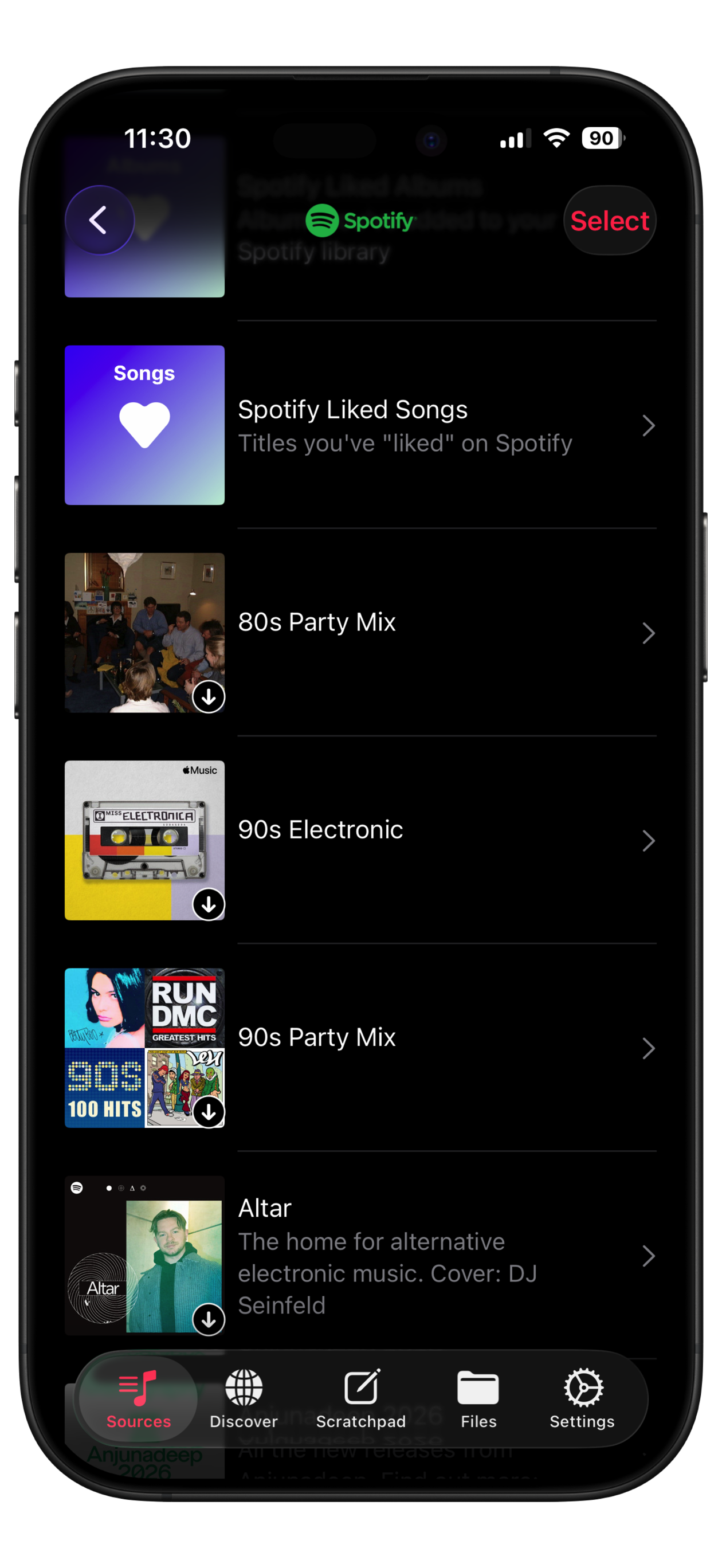 Playlisty browsing a Spotify library